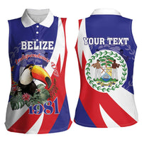 Belize Independence Day 1981 Women Sleeveless Polo Shirt Bileez Keel Billed Toucan - Wonder Print Shop