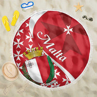 Malta Beach Blanket Virtute et constantia Maltese Cross Pattern - Wonder Print Shop