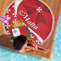 Malta Beach Blanket Virtute et constantia Maltese Cross Pattern - Wonder Print Shop