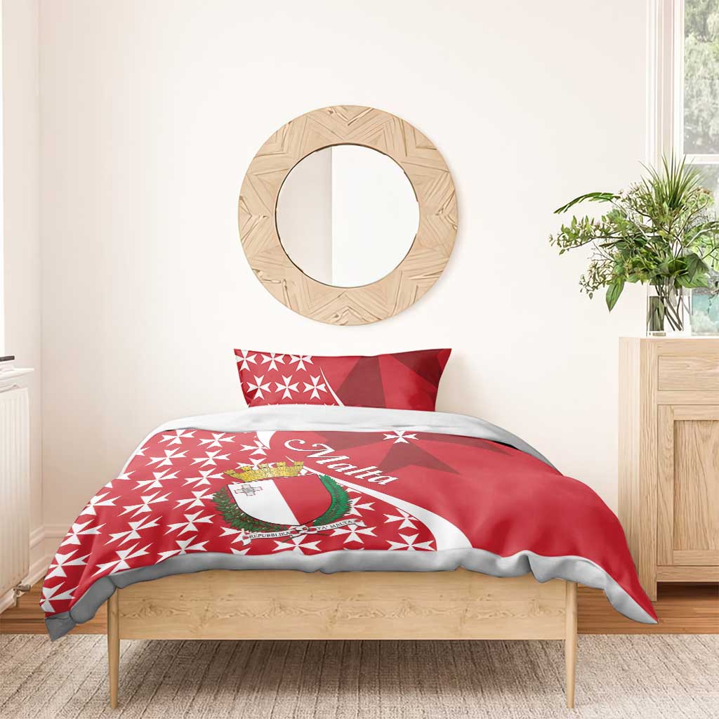 Malta Bedding Set Virtute et constantia Maltese Cross Pattern - Wonder Print Shop