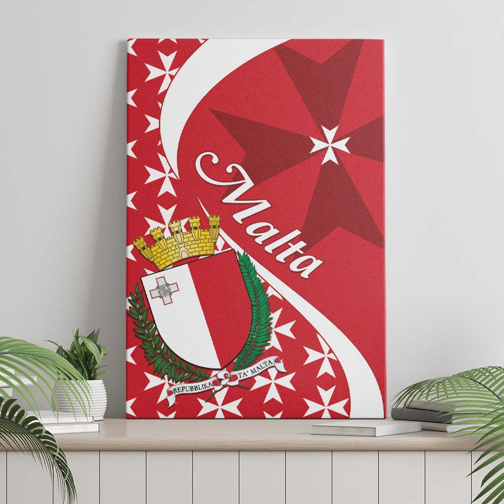 Malta Canvas Wall Art Virtute et constantia Maltese Cross Pattern - Wonder Print Shop