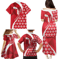 Malta Family Matching Puletasi and Hawaiian Shirt Virtute et constantia Maltese Cross Pattern - Wonder Print Shop