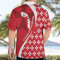 Malta Hawaiian Shirt Virtute et constantia Maltese Cross Pattern - Wonder Print Shop