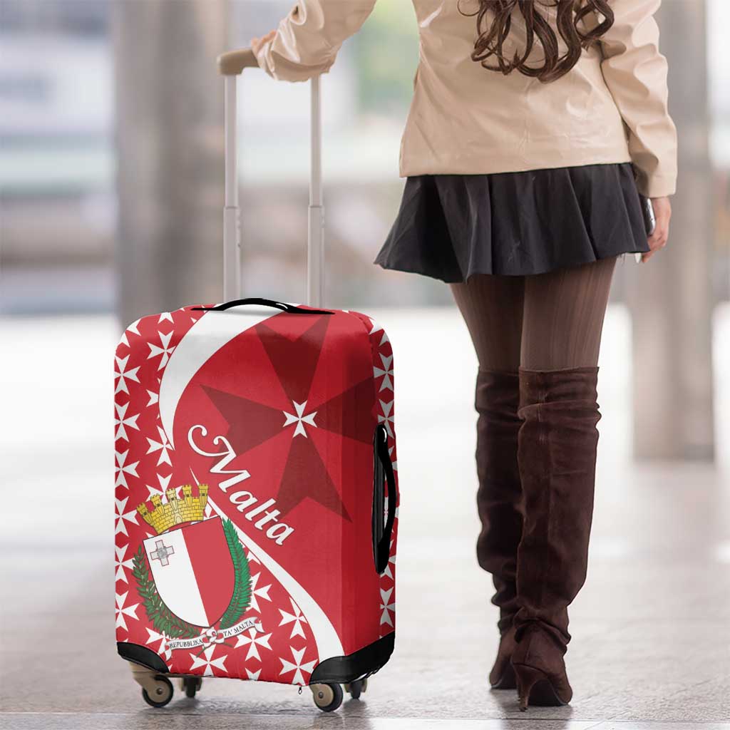 Malta Luggage Cover Virtute et constantia Maltese Cross Pattern - Wonder Print Shop
