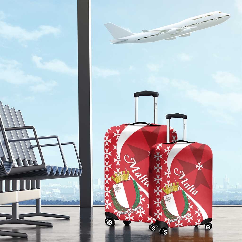 Malta Luggage Cover Virtute et constantia Maltese Cross Pattern - Wonder Print Shop