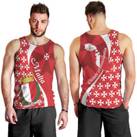 Malta Men Tank Top Virtute et constantia Maltese Cross Pattern - Wonder Print Shop