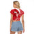 Malta Raglan Cropped T Shirt Virtute et constantia Maltese Cross Pattern - Wonder Print Shop