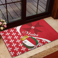 Malta Rubber Doormat Virtute et constantia Maltese Cross Pattern - Wonder Print Shop