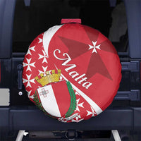 Malta Spare Tire Cover Virtute et constantia Maltese Cross Pattern - Wonder Print Shop
