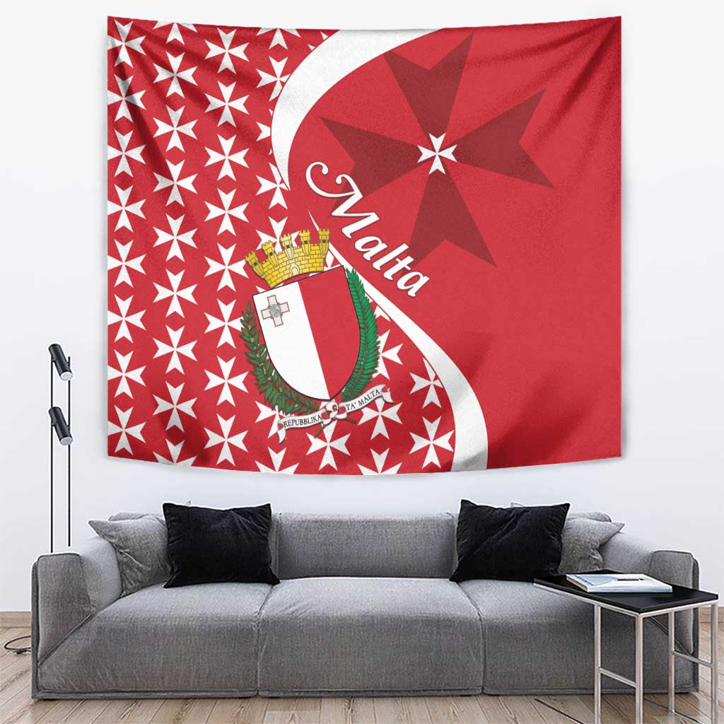 Malta Tapestry Virtute et constantia Maltese Cross Pattern - Wonder Print Shop