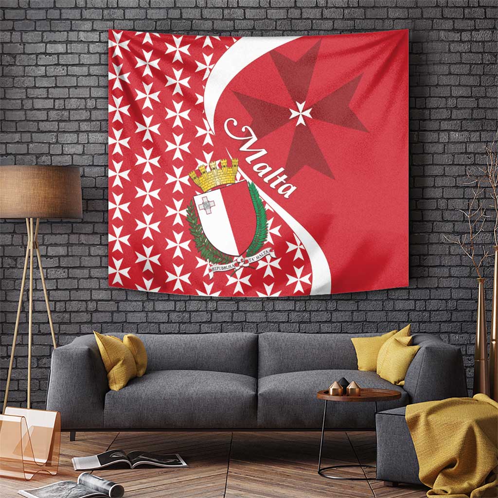 Malta Tapestry Virtute et constantia Maltese Cross Pattern - Wonder Print Shop