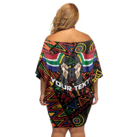 South African Heritage Day Family Matching Off Shoulder Short Dress and Hawaiian Shirt Springbok African Pattern - Wonder Print Shop