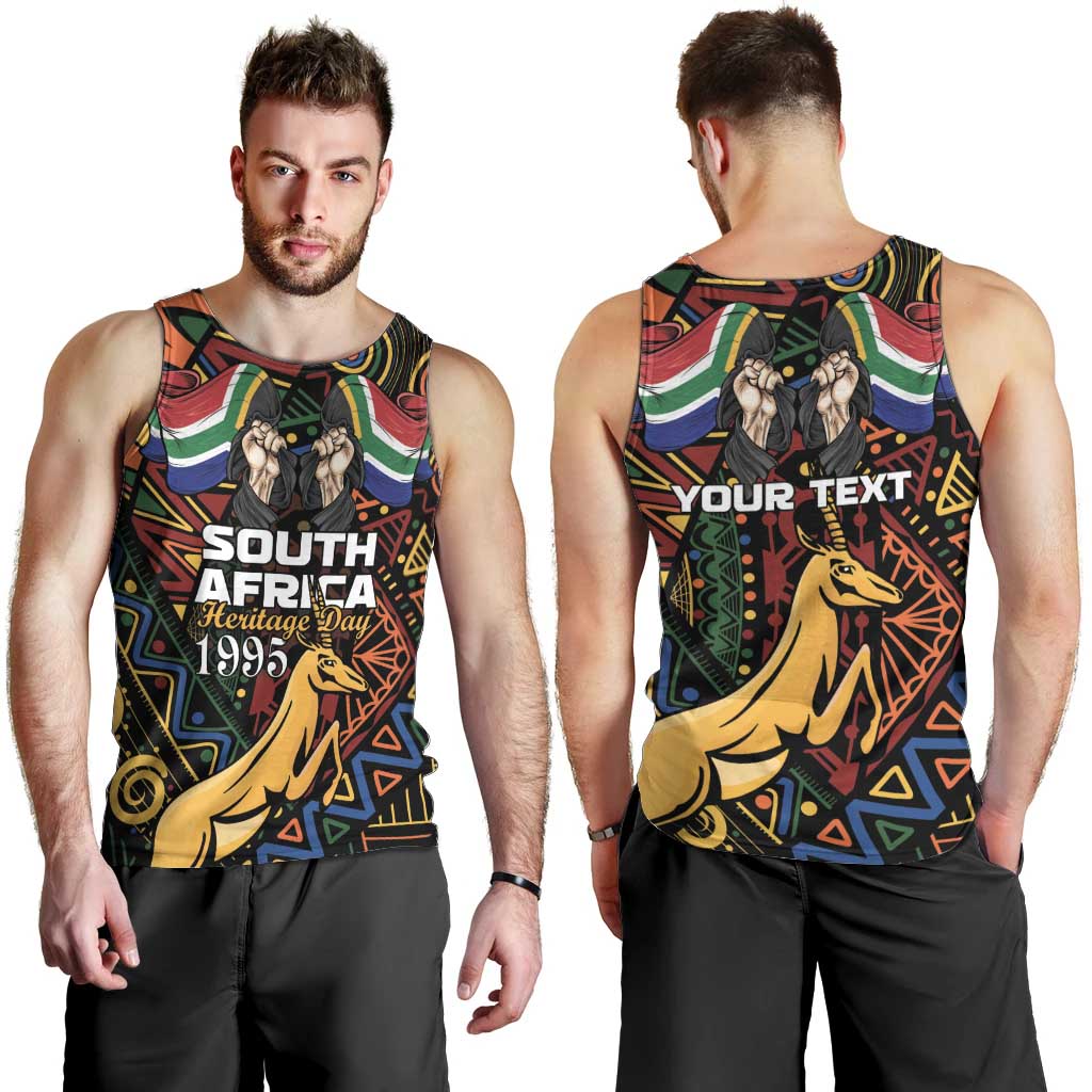 South African Heritage Day Men Tank Top Springbok African Pattern - Wonder Print Shop