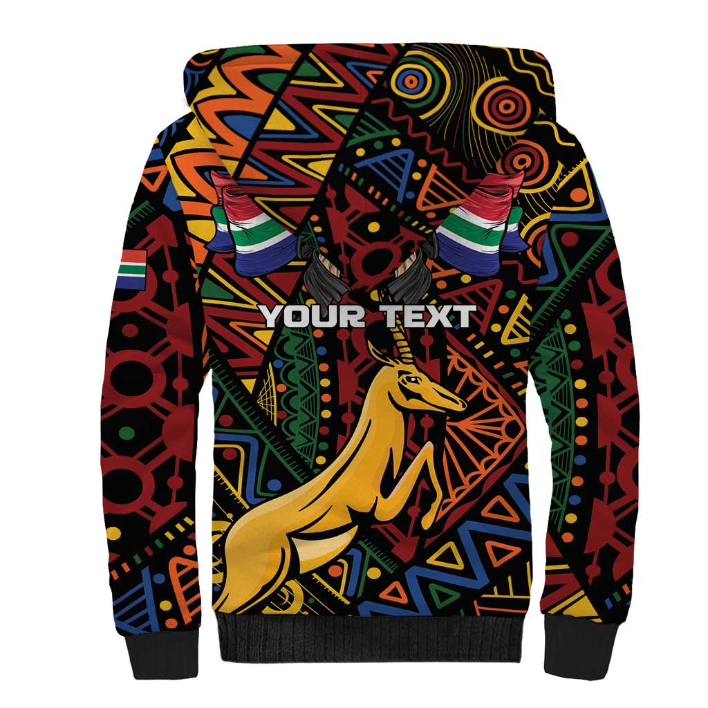 South African Heritage Day Sherpa Hoodie Springbok African Pattern - Wonder Print Shop