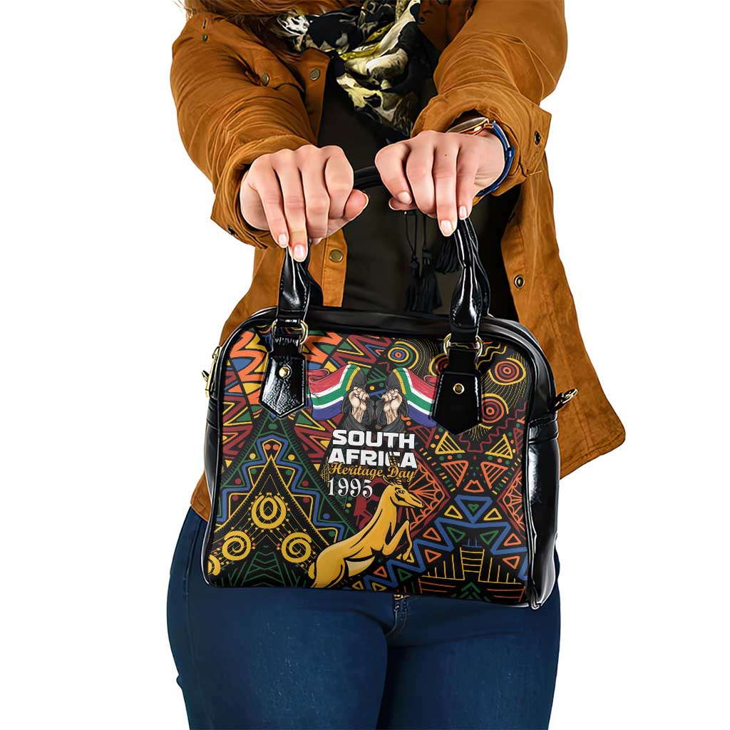 South African Heritage Day Shoulder Handbag Springbok African Pattern