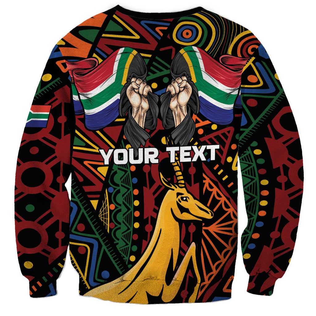 South African Heritage Day Sweatshirt Springbok African Pattern - Wonder Print Shop