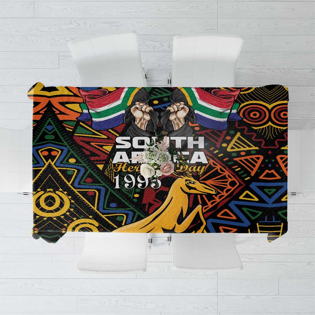 South African Heritage Day Tablecloth Springbok African Pattern - Wonder Print Shop