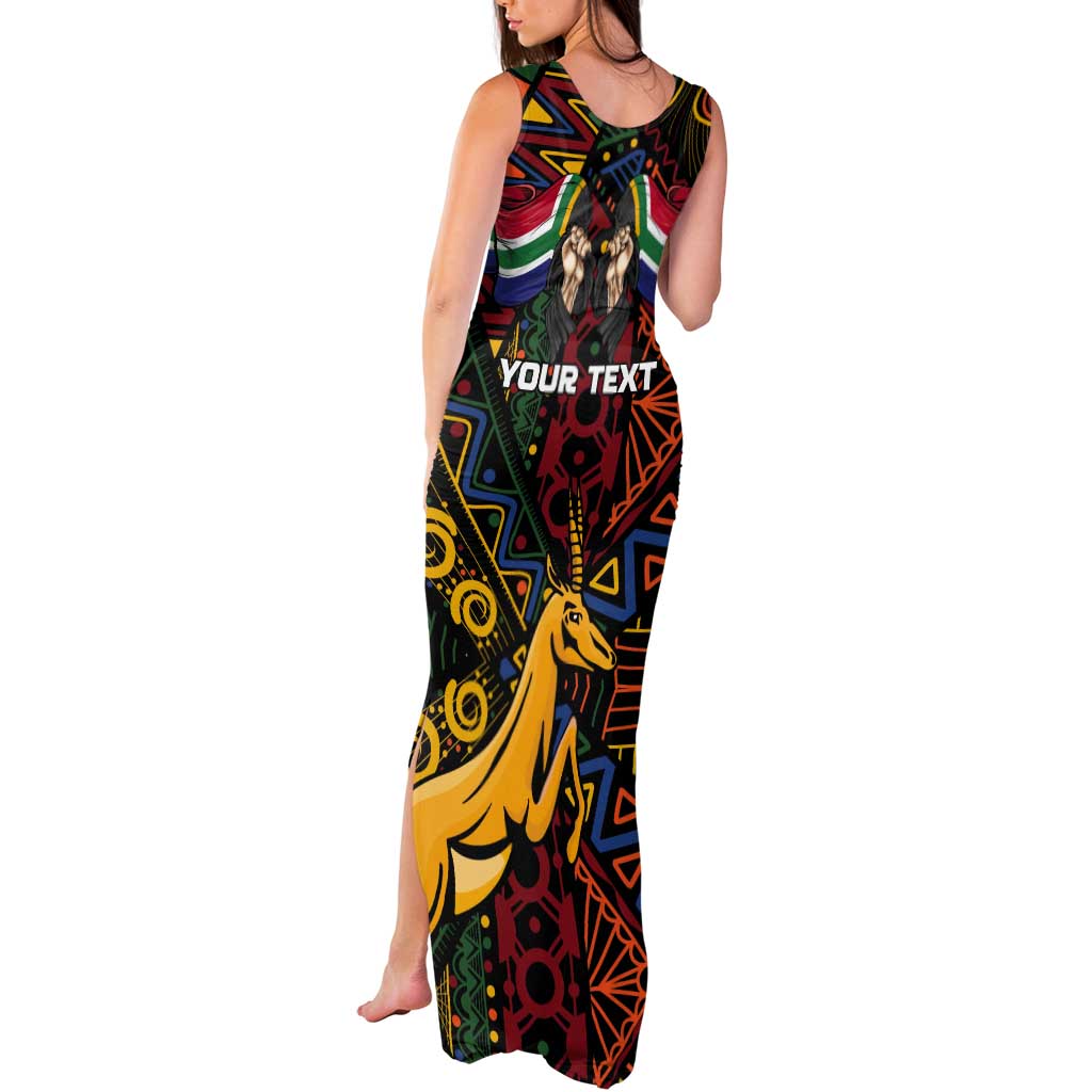 South African Heritage Day Tank Maxi Dress Springbok African Pattern - Wonder Print Shop