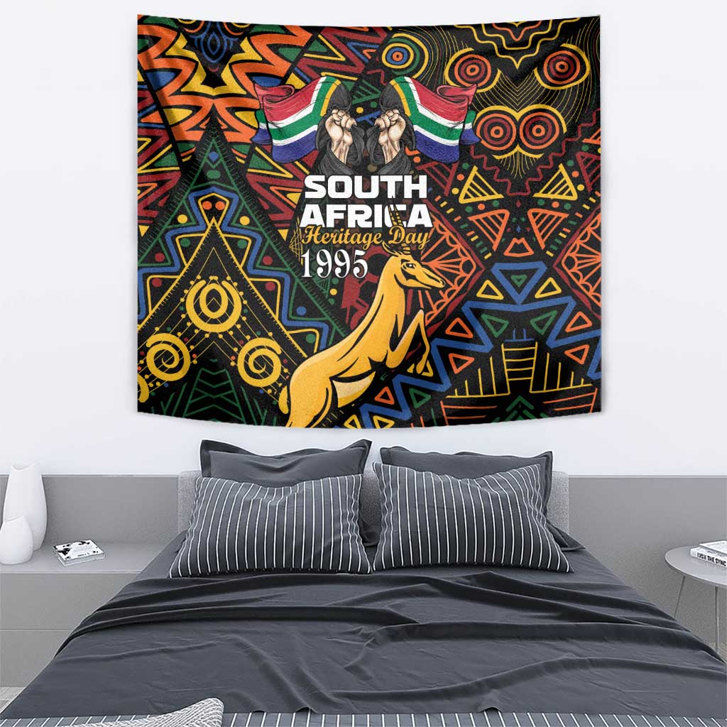 South African Heritage Day Tapestry Springbok African Pattern - Wonder Print Shop