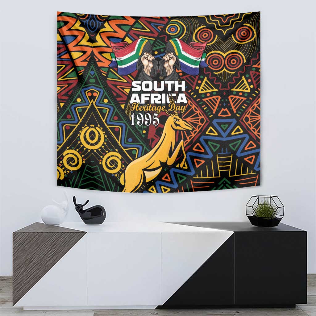 South African Heritage Day Tapestry Springbok African Pattern - Wonder Print Shop