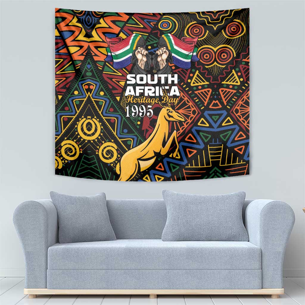 South African Heritage Day Tapestry Springbok African Pattern - Wonder Print Shop