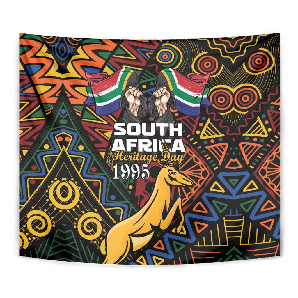 South African Heritage Day Tapestry Springbok African Pattern - Wonder Print Shop