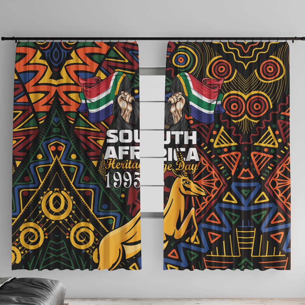 South African Heritage Day Window Curtain Springbok African Pattern - Wonder Print Shop