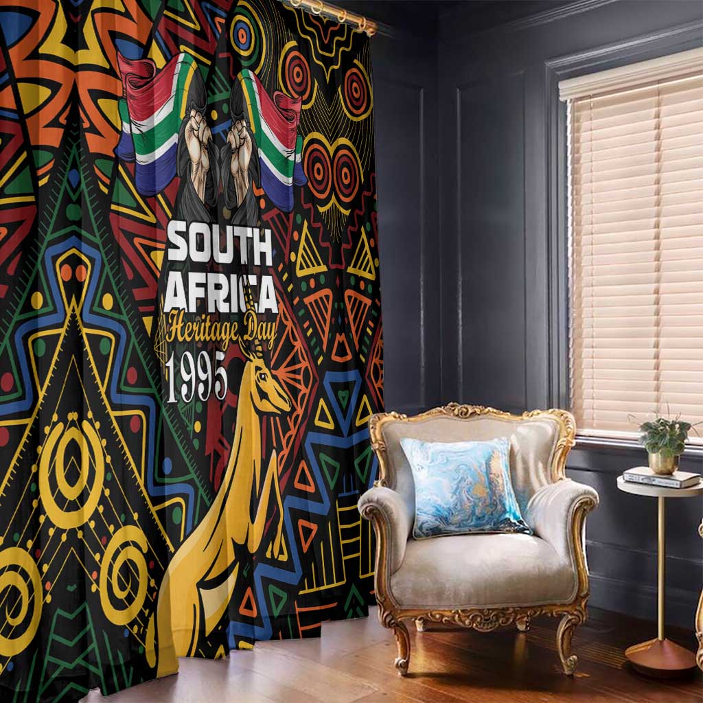 South African Heritage Day Window Curtain Springbok African Pattern - Wonder Print Shop