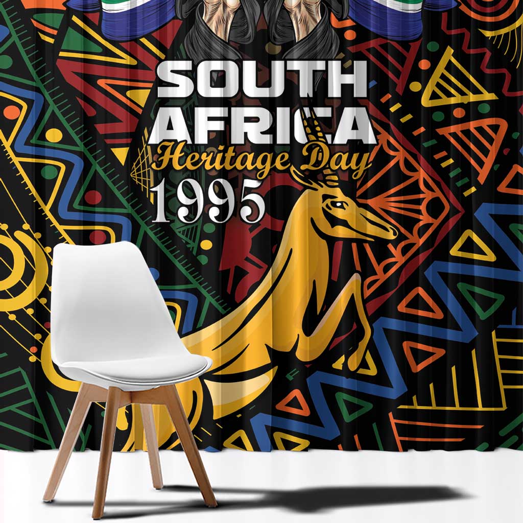 South African Heritage Day Window Curtain Springbok African Pattern - Wonder Print Shop