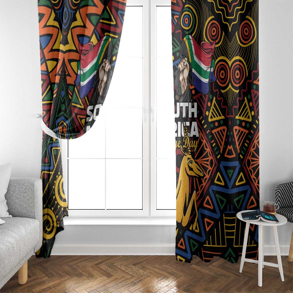 South African Heritage Day Window Curtain Springbok African Pattern - Wonder Print Shop