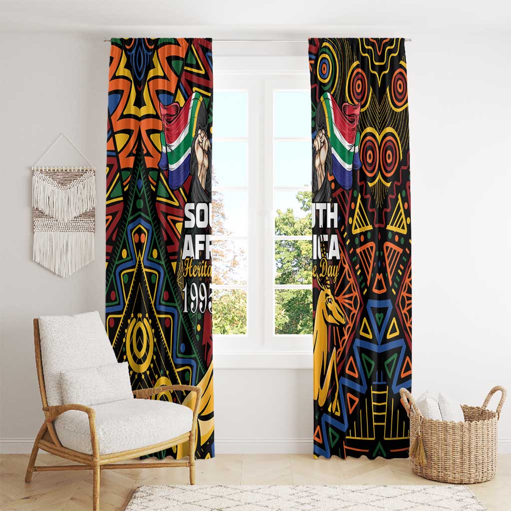 South African Heritage Day Window Curtain Springbok African Pattern - Wonder Print Shop