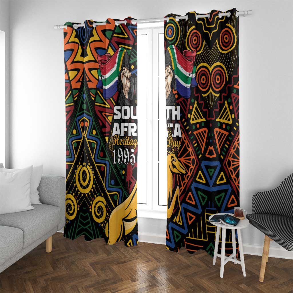 South African Heritage Day Window Curtain Springbok African Pattern - Wonder Print Shop