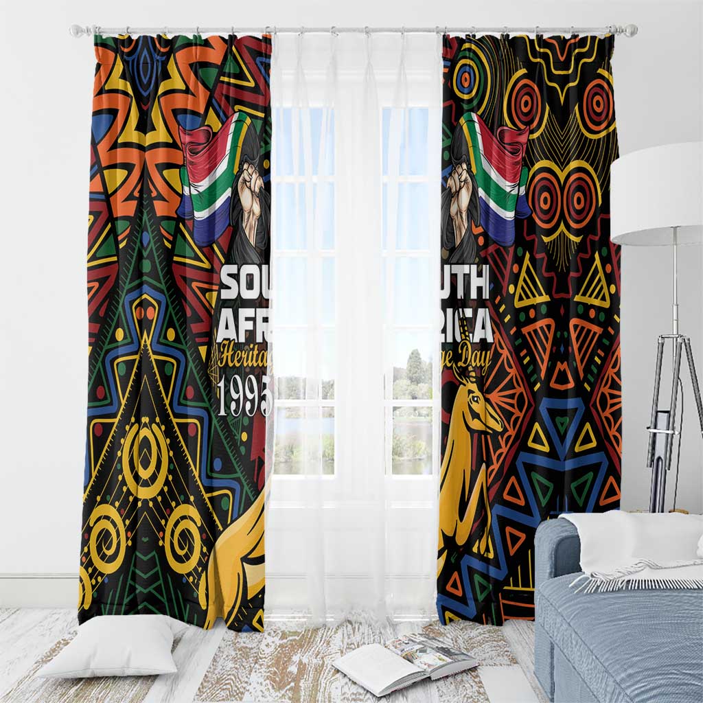 South African Heritage Day Window Curtain Springbok African Pattern - Wonder Print Shop