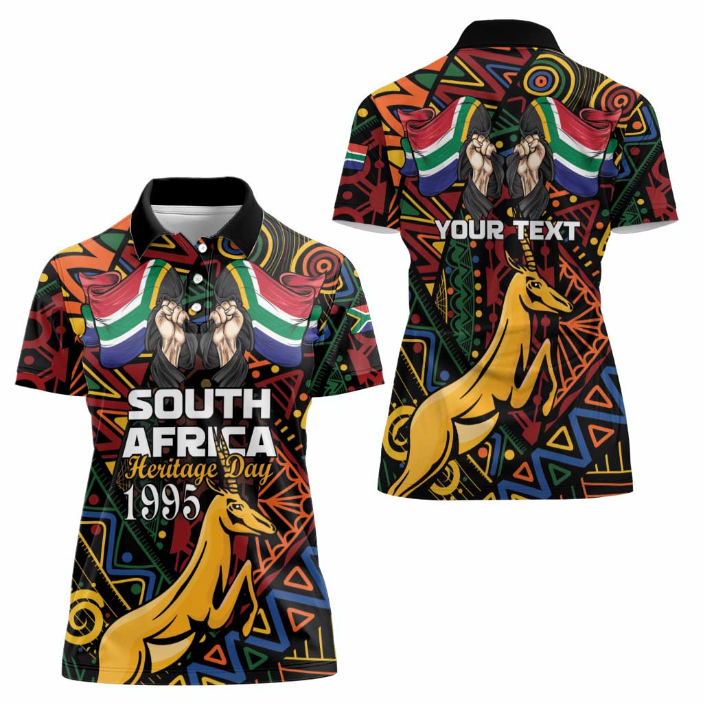 South African Heritage Day Women Polo Shirt Springbok African Pattern - Wonder Print Shop