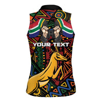 South African Heritage Day Women Sleeveless Polo Shirt Springbok African Pattern - Wonder Print Shop
