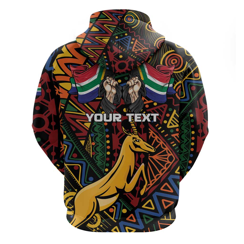 South African Heritage Day Zip Hoodie Springbok African Pattern - Wonder Print Shop