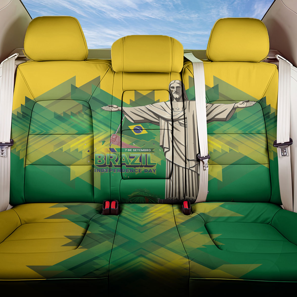 Brazil Christ The Redeemer Back Car Seat Cover Sete de Setembro