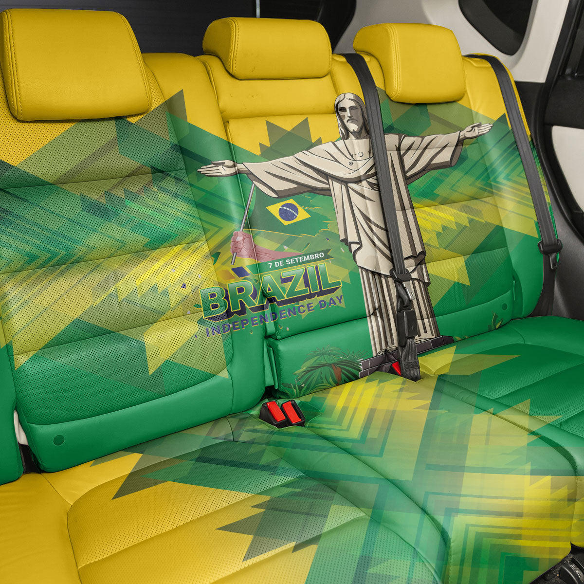 Brazil Christ The Redeemer Back Car Seat Cover Sete de Setembro