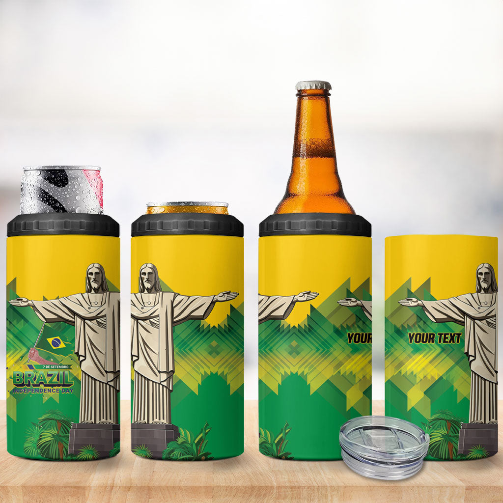 Personalized Brazil Christ The Redeemer 4 in 1 Can Cooler Tumbler Sete de Setembro