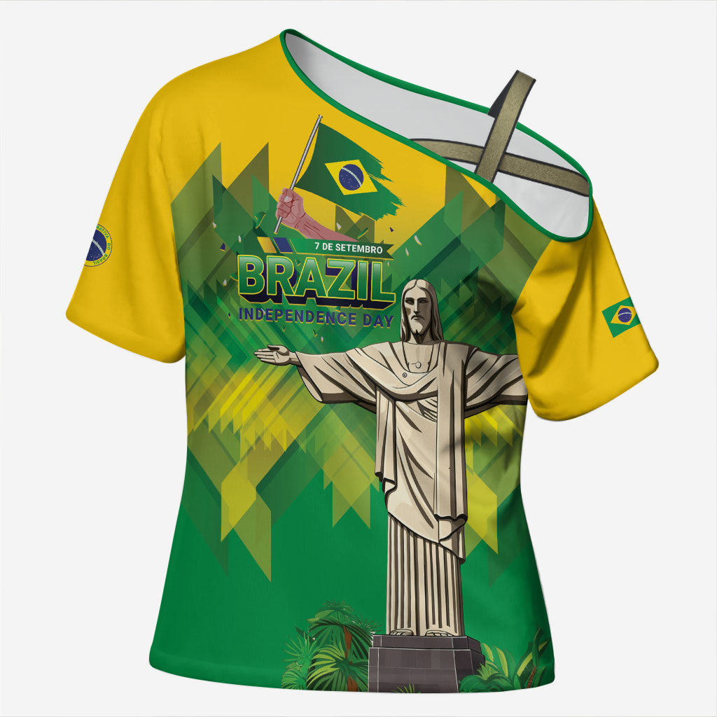 Personalized Brazil Christ The Redeemer Cross Shoulder Shirt Sete de Setembro