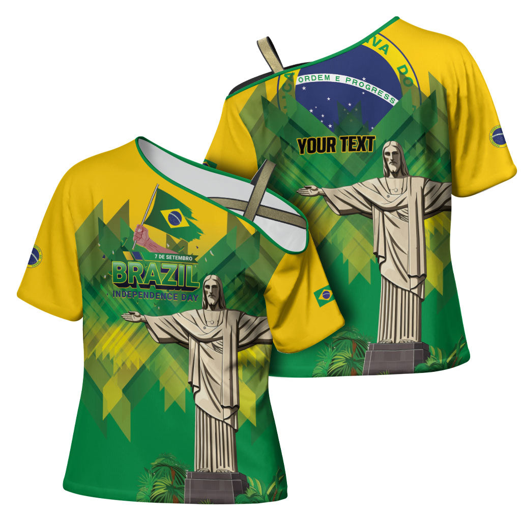 Personalized Brazil Christ The Redeemer Cross Shoulder Shirt Sete de Setembro