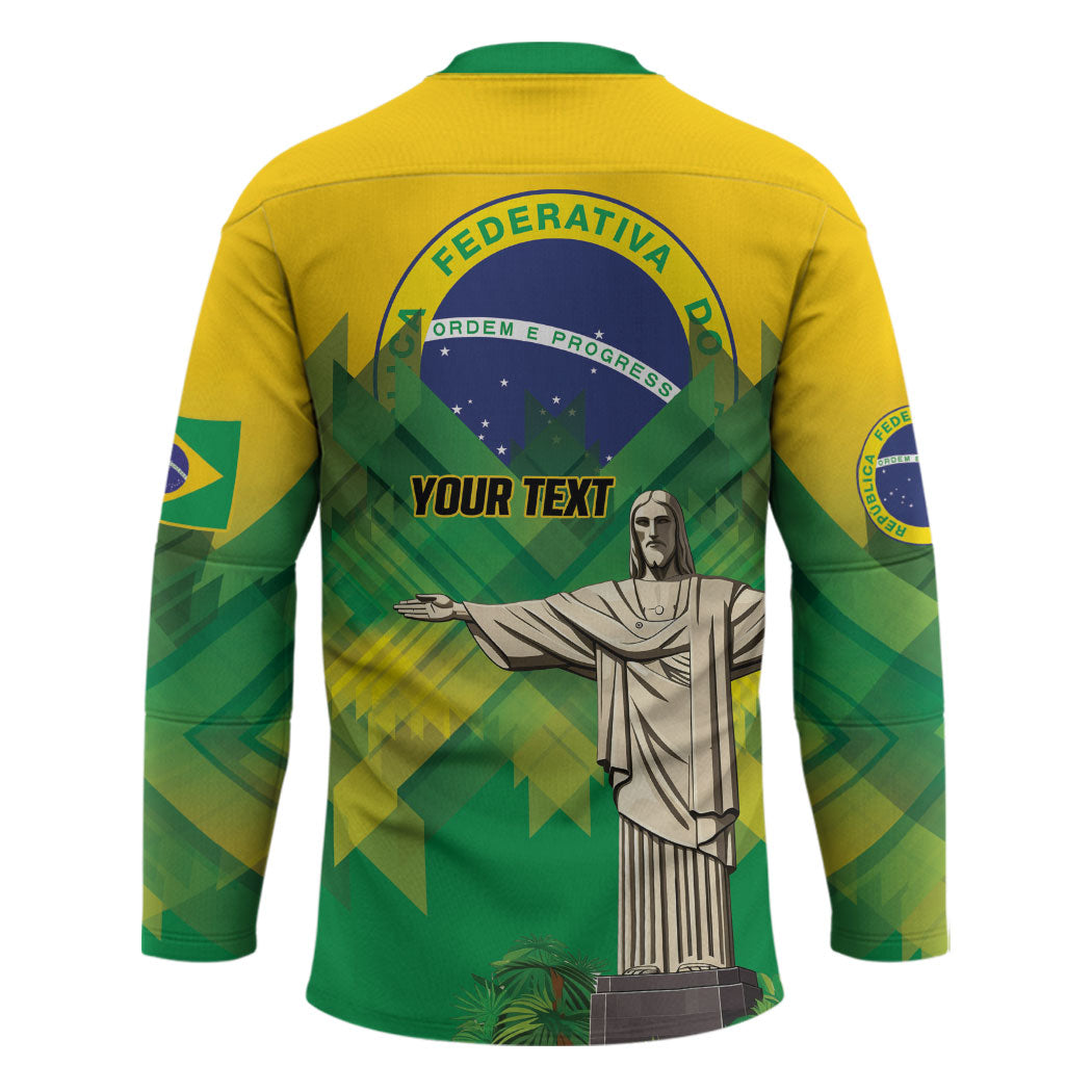 Personalized Brazil Christ The Redeemer Hockey Jersey Sete de Setembro
