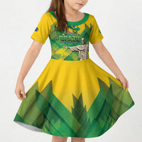 Personalized Brazil Christ The Redeemer Kid Short Sleeve Dress Sete de Setembro