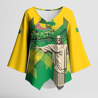 Personalized Brazil Christ The Redeemer Kimono Sleeve Blouse Sete de Setembro