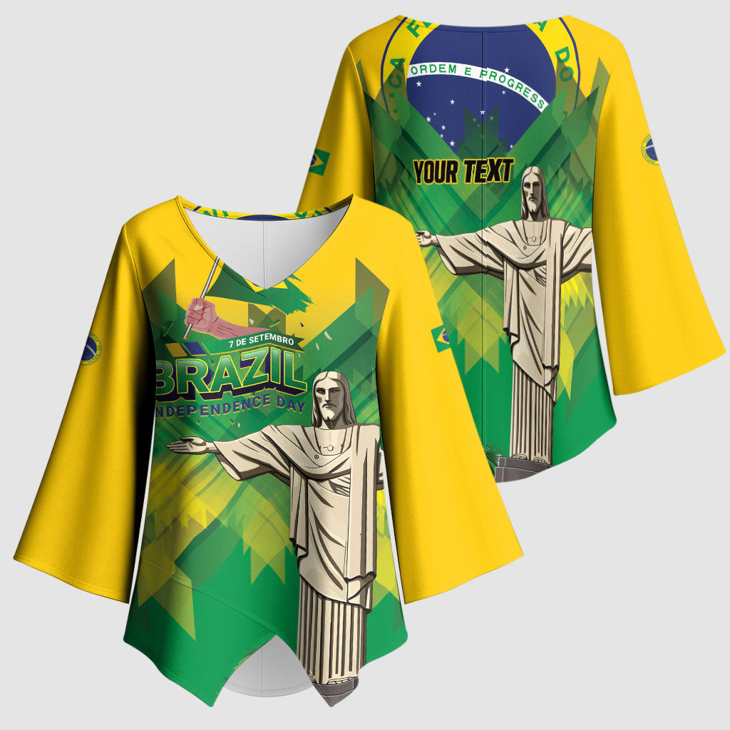 Personalized Brazil Christ The Redeemer Kimono Sleeve Blouse Sete de Setembro