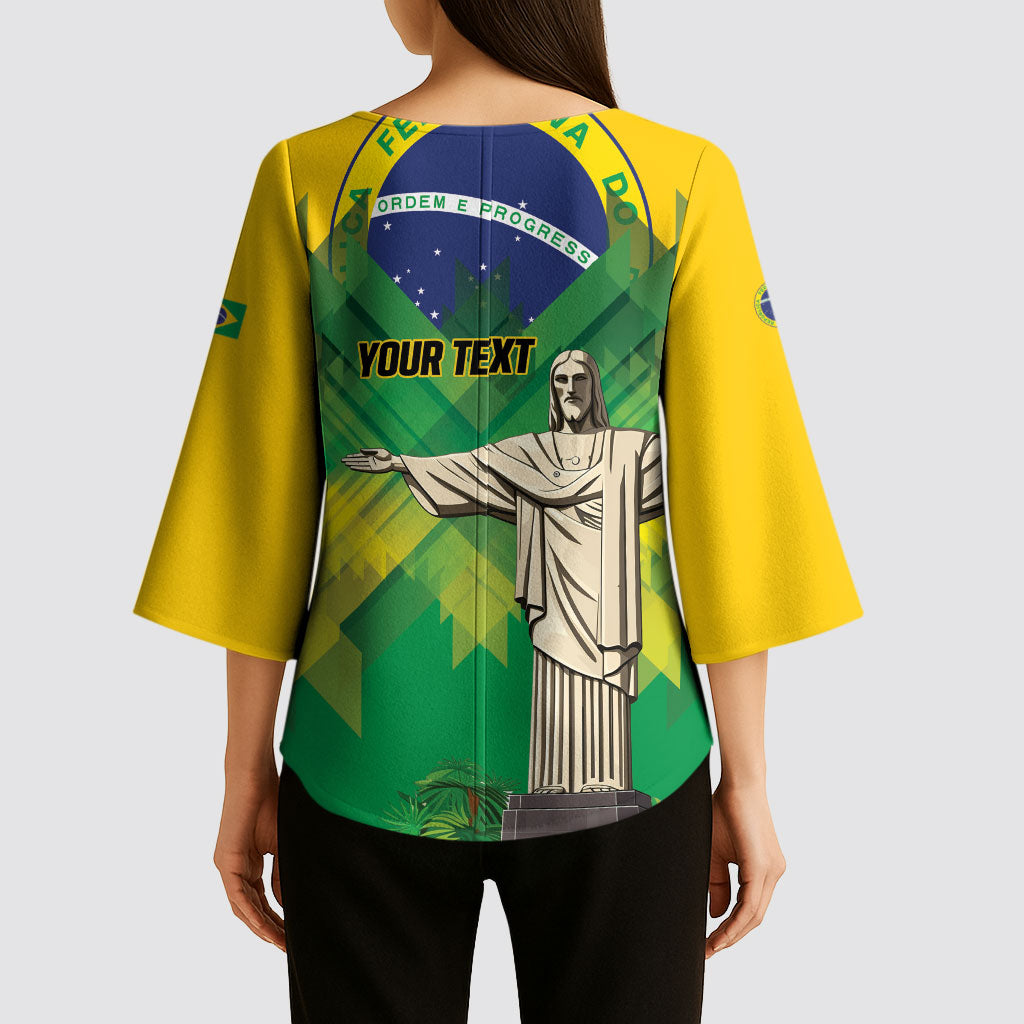 Personalized Brazil Christ The Redeemer Kimono Sleeve Blouse Sete de Setembro