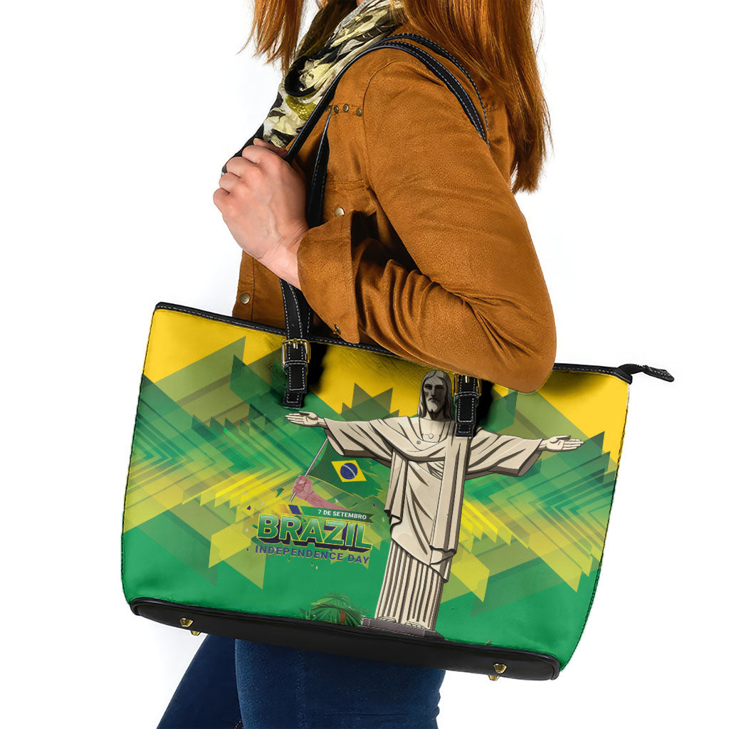 Brazil Christ The Redeemer Leather Tote Bag Sete de Setembro