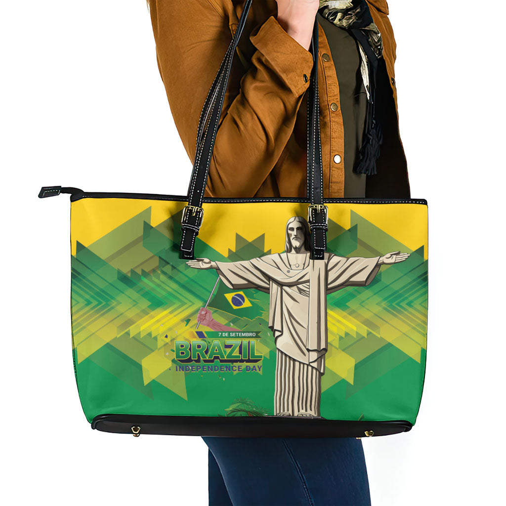 Brazil Christ The Redeemer Leather Tote Bag Sete de Setembro