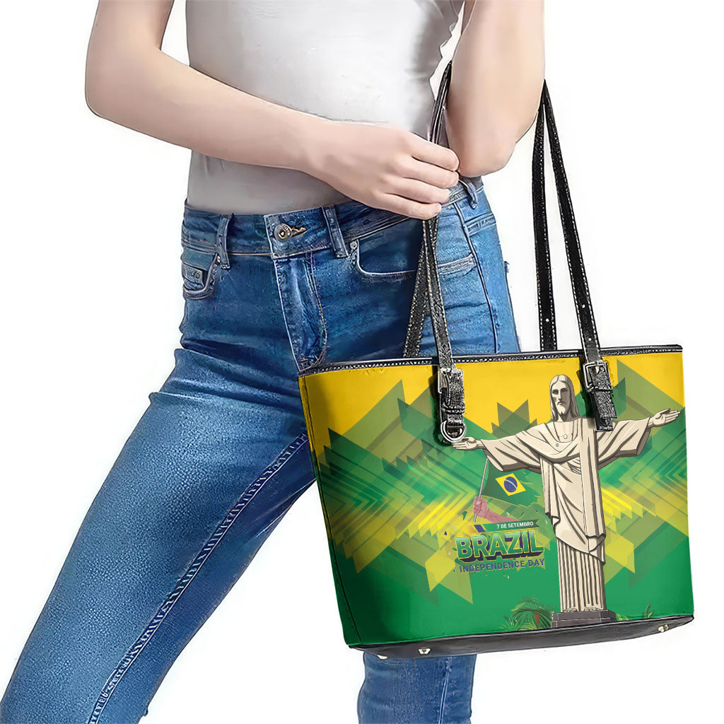 Brazil Christ The Redeemer Leather Tote Bag Sete de Setembro