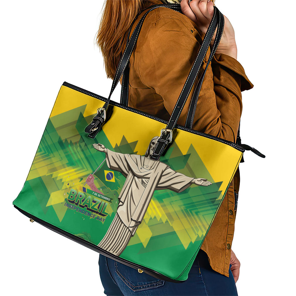 Brazil Christ The Redeemer Leather Tote Bag Sete de Setembro